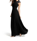 LONG FULL LENGTH MAXI EVENING PARTY COCKTAIL DRESS LACE/CHIFFON